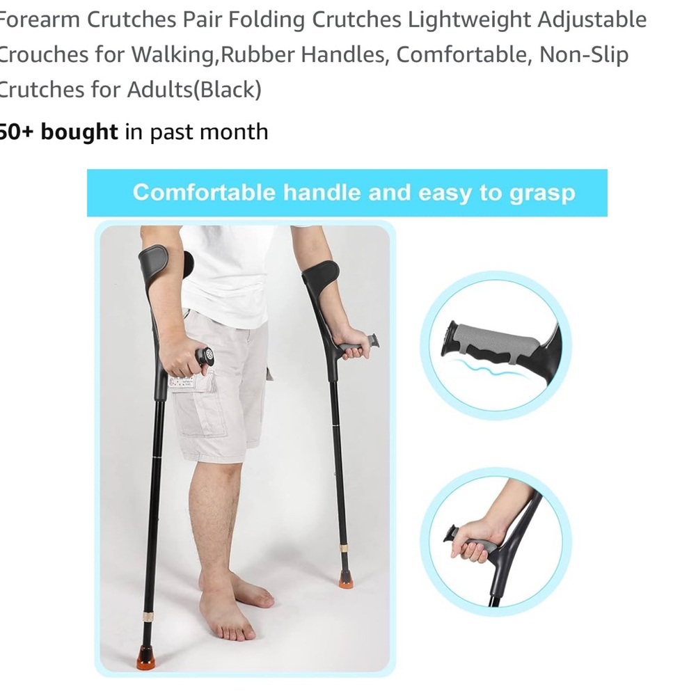 Ergonomic Forearm Adult Crutches 20.1*4.7*4.3*IN
Never used